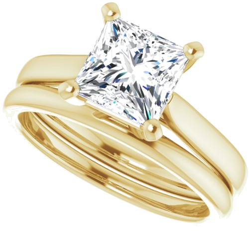 14K Yellow 6.5 mm Square Engagement Ring Mounting (10)