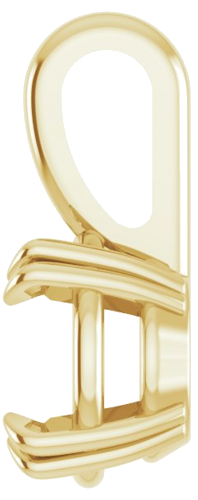 14K Yellow 4 mm Round 4-Prong Double-Claw Pendant Mounting (3)