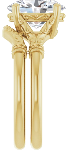 Sužadėtuvių Žiedas „Split Shank“ 585 Geltonojo Aukso Oval 10mm x 8mm (9)