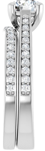 Sužadėtuvių Žiedas 14k white gold Round 6mm (9)
