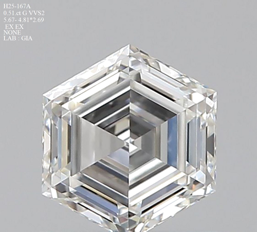 0.51 carat G-VVS2 Natūralus Hexagonal Deimantas (1)