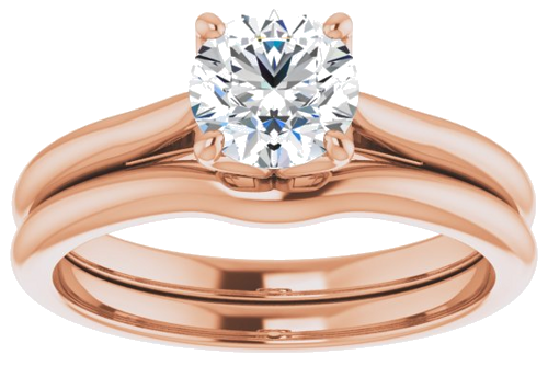 14K Rose  6 mm Round Solitaire Engagement Ring Mounting (8)