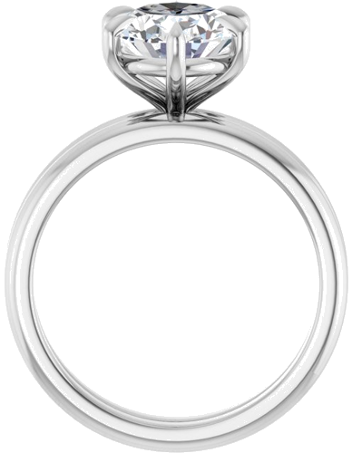 Sužadėtuvių Žiedas „Solitaire“ 585 Baltojo Aukso Oval 10mm x 8mm (7)