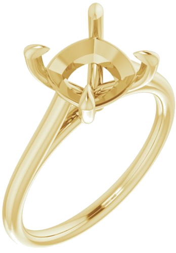 14K Yellow  8 mm Cushion Solitaire Engagement Ring Mounting (1)
