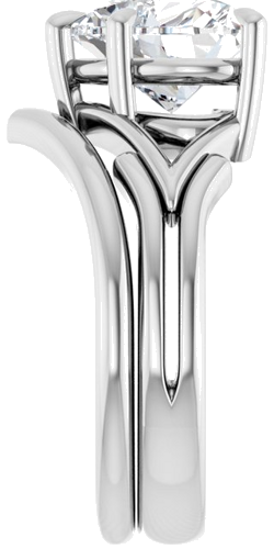 14K White 9x9 mm Heart Solitaire Engagement Ring Mounting (9)