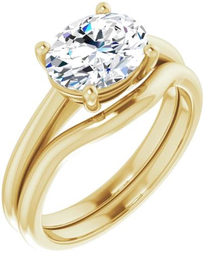Sužadėtuvių Žiedas „Solitaire“ 14k yellow gold Oval 9mm x 7mm (6)