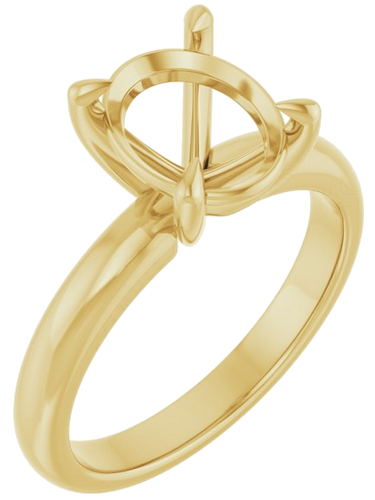 Sužadėtuvių Žiedas „Solitaire“ 585 Geltonojo Aukso Oval 10mm x 8mm (1)