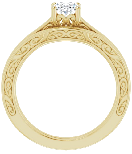 Sužadėtuvių Žiedas „Solitaire“ 14k yellow gold Oval 7mm x 5mm (7)