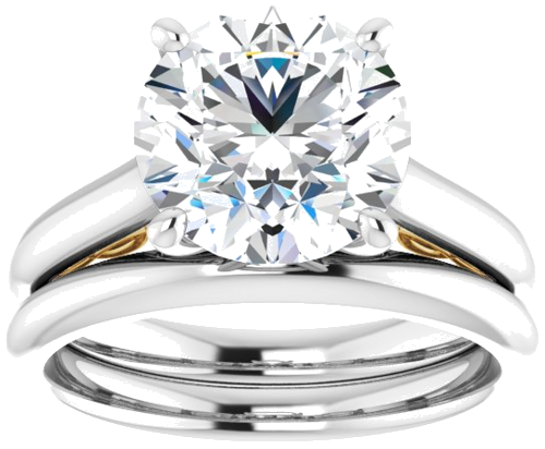 14K White   Yellow 9.4 mm Round Engagement Ring Mounting (8)