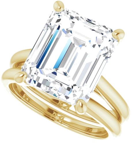 Sužadėtuvių Žiedas „Solitaire“ 14k yellow gold Emerald 12mm x 10mm (10)