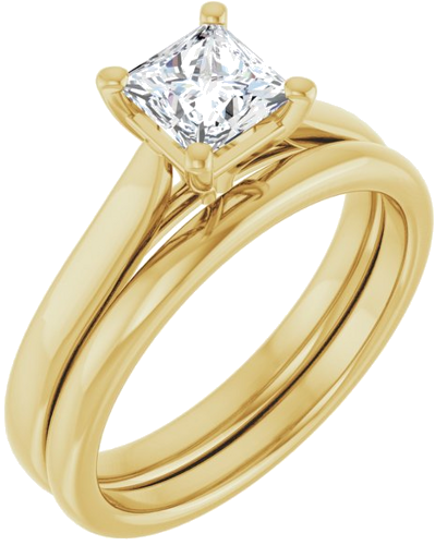 Sužadėtuvių Žiedas „Solitaire“ 585 Geltonojo Aukso Square 5mm (6)