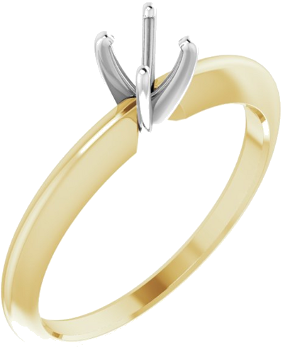 Sužadėtuvių Žiedas „Solitaire“ 585 Baltojo Ir Geltonojo Aukso Round 4mm x 4.1mm (1)