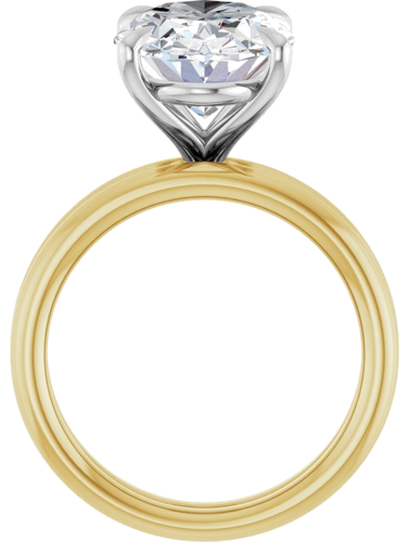 Sužadėtuvių Žiedas „Claw-Prong Solitaire“ 14k yellow/white gold Oval 14mm x 10mm (7)