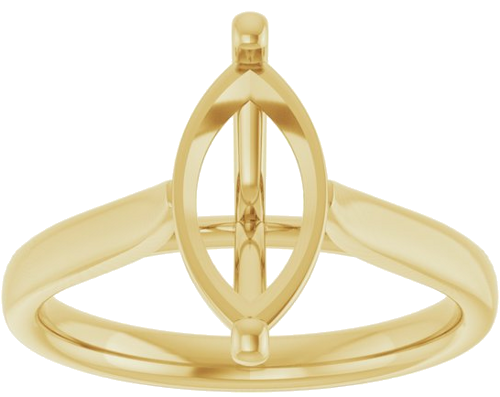 14K Yellow 12x6 mm Marquise Engagement Ring Mounting (3)