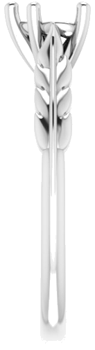 Sužadėtuvių Žiedas „Solitaire Leaf“ 10k white gold Heart 5mm (4)