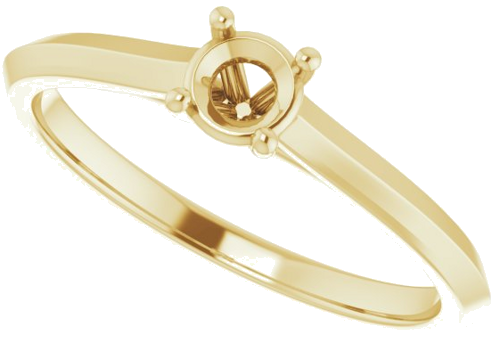 Sužadėtuvių Žiedas „Claw-Prong“ 10k yellow gold Round 4.1mm (5)