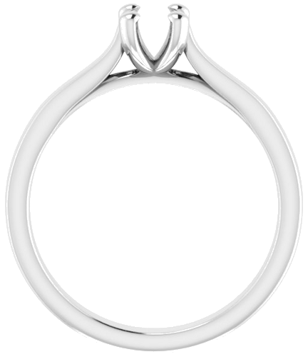 14K White 6x4 mm Oval Engagement Ring Mounting (2)