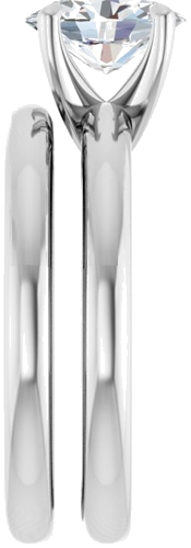 Sužadėtuvių Žiedas „Solitaire“ 585 Baltojo Aukso Oval 8mm x 6mm (9)