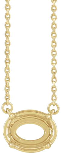 Pakabukas „Claw-Prong Solitaire Bezel-Style“ 14k yellow gold Oval 8mm x 6mm (1)