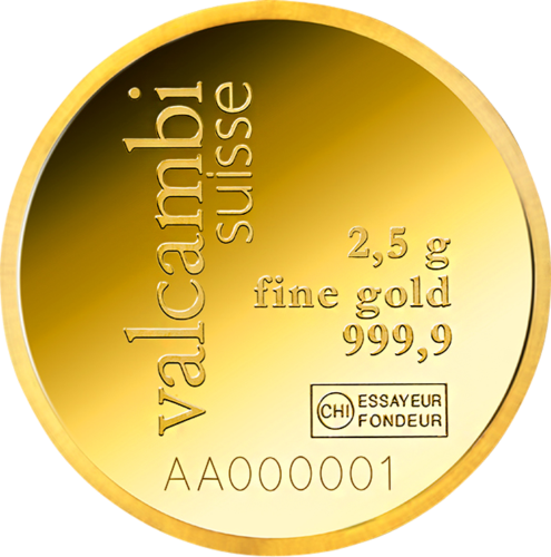 2,5 г Инвестиционный золотой слиток Valcambi Round Bar (1)