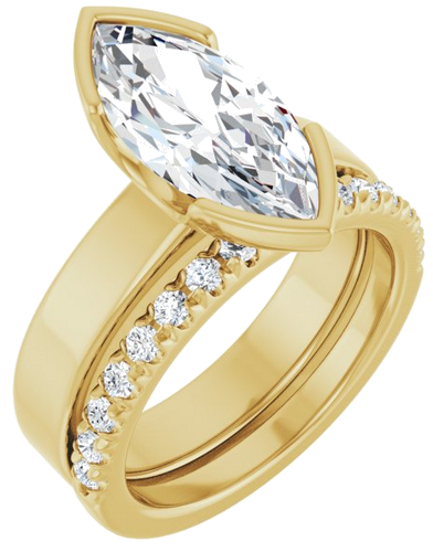 Sužadėtuvių Žiedas „Half-Bezel Solitaire“ 14k yellow gold Marquise 15mm x 7mm (6)