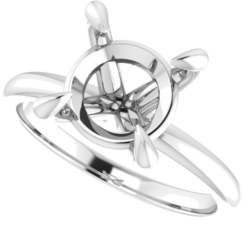 Platinum  9.4 mm Round Solitaire Engagement Ring Mounting (5)
