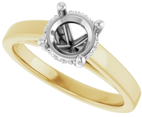 Sužadėtuvių Žiedas „Hidden Halo-Style“ 14k yellow/white gold Round 6.5mm (5)