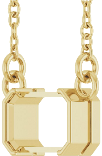 Pakabukas „Solitaire“ 14k yellow gold Emerald 6mm x 4mm (2)
