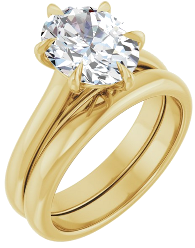 Sužadėtuvių Žiedas „Claw-Prong“ 14k yellow gold Oval 10mm x 8mm (6)