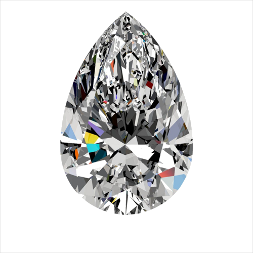 0.46 carat E-VVS2 Natūralus Pear Deimantas (1)