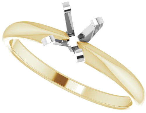 Sužadėtuvių Žiedas „Solitaire“ 14k yellow/white gold Emerald 5.5mm x 3.6mm (5)