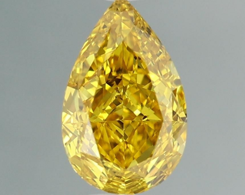 0.56 carat Fancy Vivid Orangy Yellow-VS1 Natūralus Pear Deimantas (1)