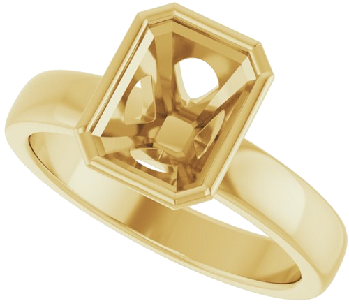 Sužadėtuvių Žiedas „Bezel-Set Solitaire“ 14k yellow gold Emerald 8mm x 6mm (5)