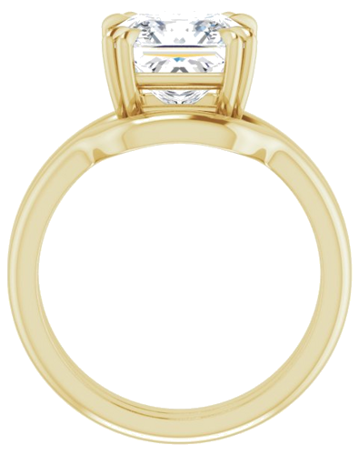 Sužadėtuvių Žiedas „Double Claw-Prong Solitaire“ 14k yellow gold Square 8mm (7)
