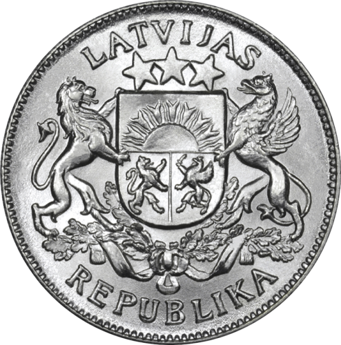 2 Lati (1925-1926) Latvia silver coin (2)