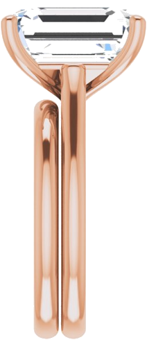 Sužadėtuvių Žiedas „Accented“ 14k rose gold Emerald 12mm x 10mm (9)