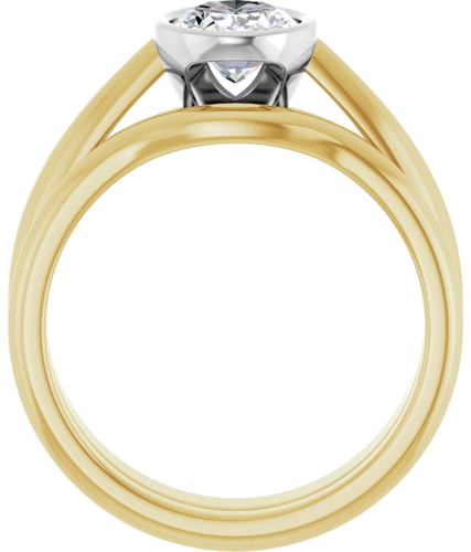 Sužadėtuvių Žiedas „Bezel-Set Solitaire“ 14k yellow/white gold Oval 8mm x 6mm (7)