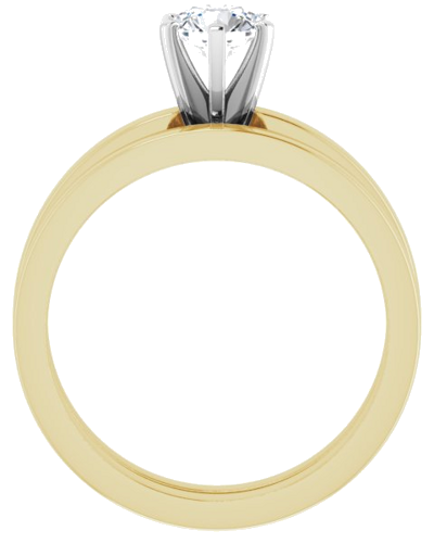 Sužadėtuvių Žiedas „Solitaire“ 585 Baltojo Ir Geltonojo Aukso Round 5.2mm (7)