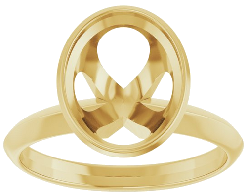 Sužadėtuvių Žiedas „Solitaire“ 585 Geltonojo Aukso Oval 10mm x 8mm (3)