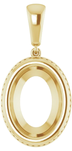 Pakabukas „Bezel-Set Solitaire“ 14k yellow gold Oval 15mm x 11mm (1)