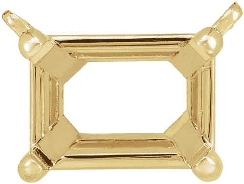 14K Yellow 7x5 mm Emerald 4-Prong Claw Necklace Center (1)