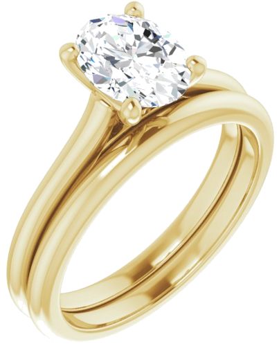 Sužadėtuvių Žiedas „Accented“ 18k yellow gold Oval 8mm x 6mm (6)