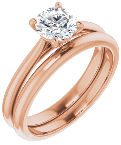 Sužadėtuvių Žiedas „Solitaire“ 18k rose gold Round 6mm (6)