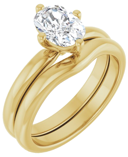 Sužadėtuvių Žiedas 14k yellow gold Elongated Cushion 7.5mm x 5.5mm (6)