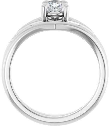 Sužadėtuvių Žiedas „Claw-Prong Solitaire“ 14k white gold Pear 7mm x 5mm (7)