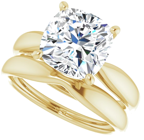 Sužadėtuvių Žiedas 14k yellow gold Cushion 9mm (10)