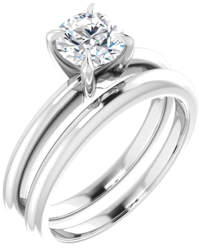 14K White 6 mm Round Solitaire Engagement Ring Mounting (6)