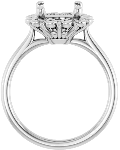 Sužadėtuvių Žiedas „Solitaire“ 14k white gold Cushion 8mm (2)