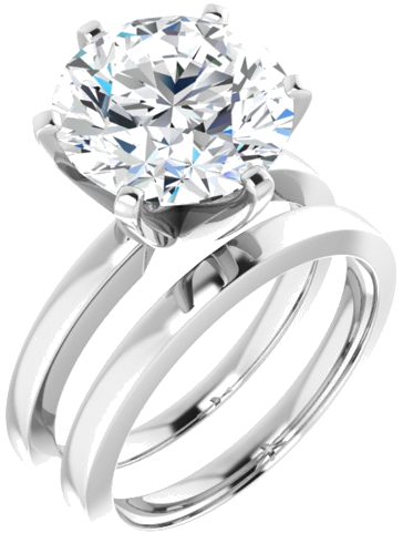 Sužadėtuvių Žiedas „Solitaire“ 14k white gold Round 11mm (6)