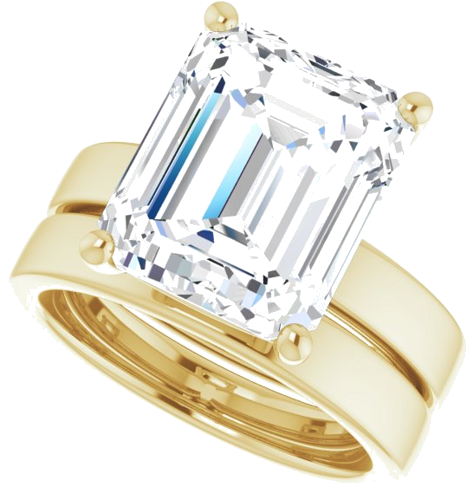 Sužadėtuvių Žiedas „Solitaire“ 14k yellow gold Emerald 12mm x 10mm (10)